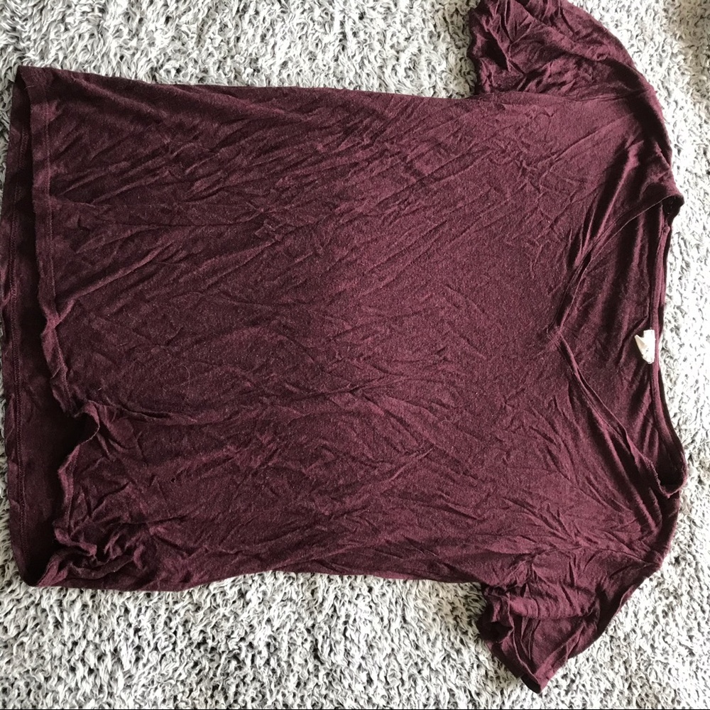 burgundy t-shirt